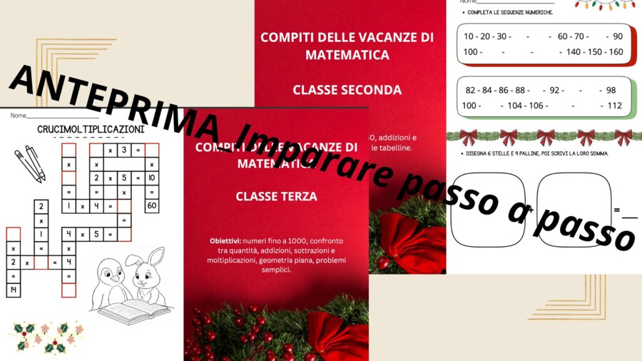 Compiti delle vacanze di matematica_Natale dalla prima alla quinta elementare