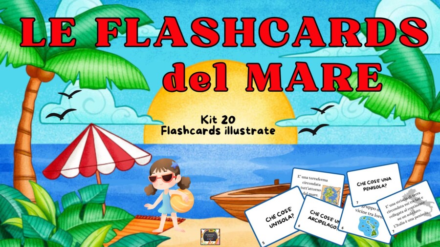 KIT 20 FLASHCARDS SUL MARE – Gli ambienti geografici – Classe 3^