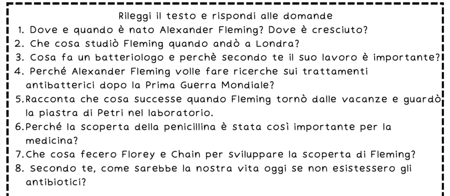 Comprensione del testo - Alexander Fleming