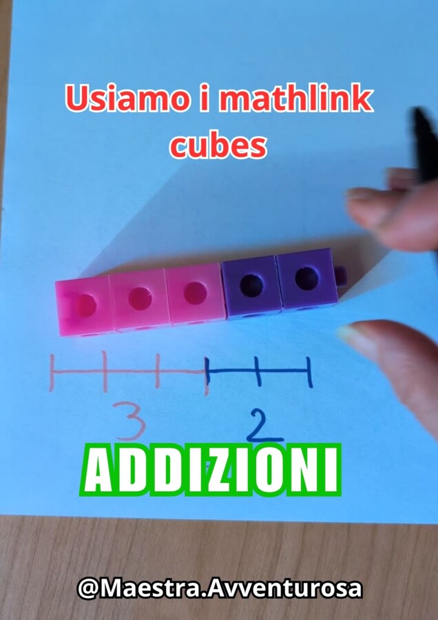 ADDIZIONI CON I MATHLINK CUBES CLASSE 1^  Schede Didattiche Manipolative (GRATIS e Stampabili)