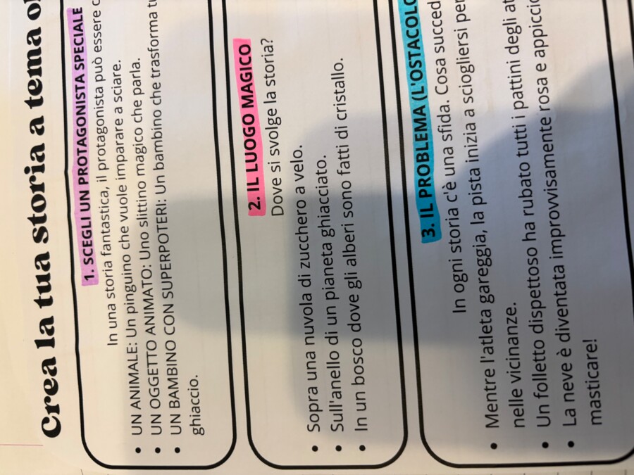 Programmazione Italiano classe terza Febbraio