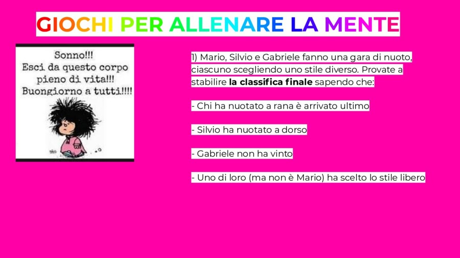 Giochi di osservazione e logica (pdf da scorrere alla Lim ) con soluzioni