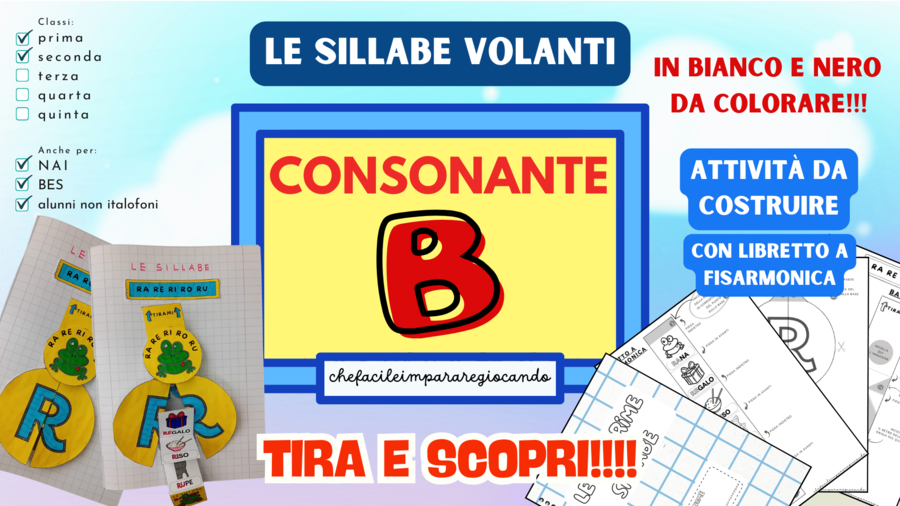 LA B VOLANTE - SILLABE BA BE BI BO BU - CLASSI PRIMA E SECONDA