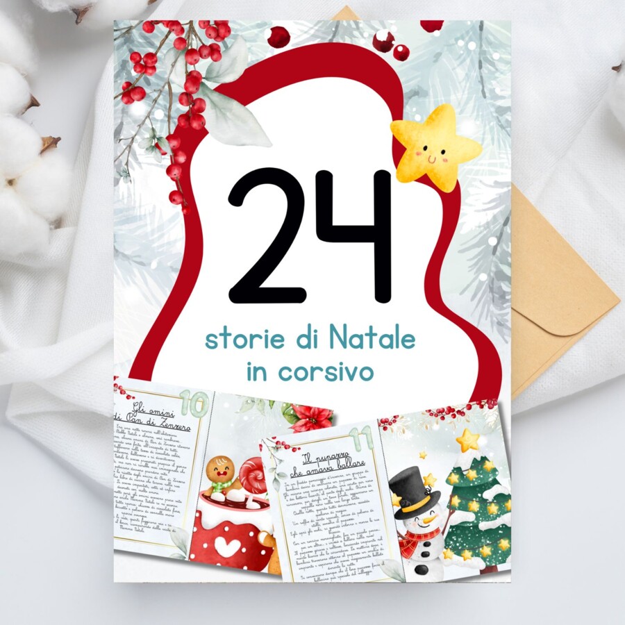 24 storie di Natale da stampare - Calendario dell'avvento in corsivo