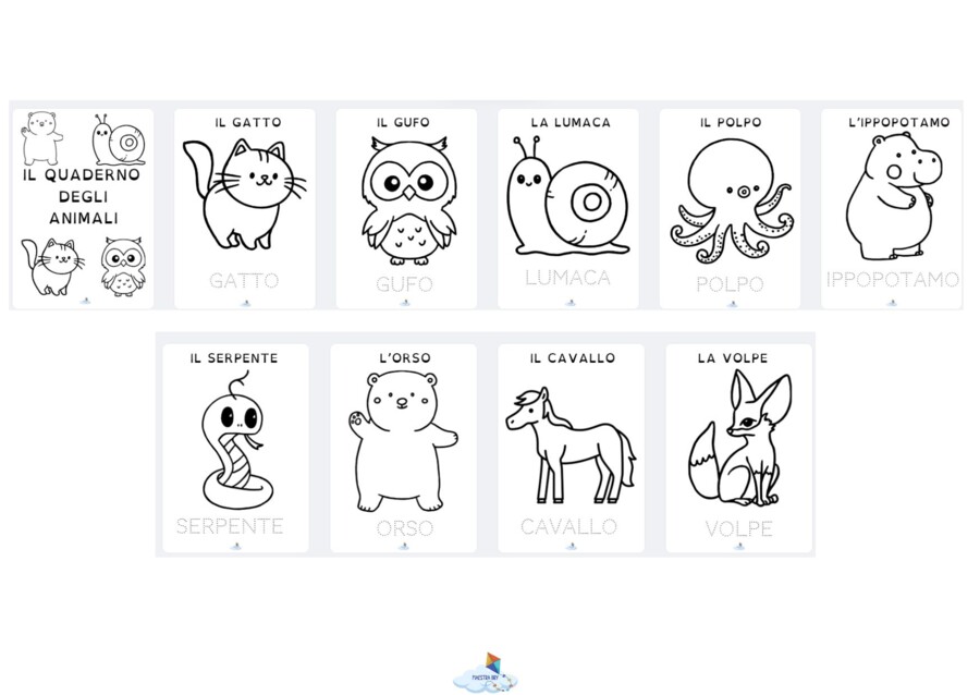 IL QUADERNO DEGLI ANIMALI DA COLORARE