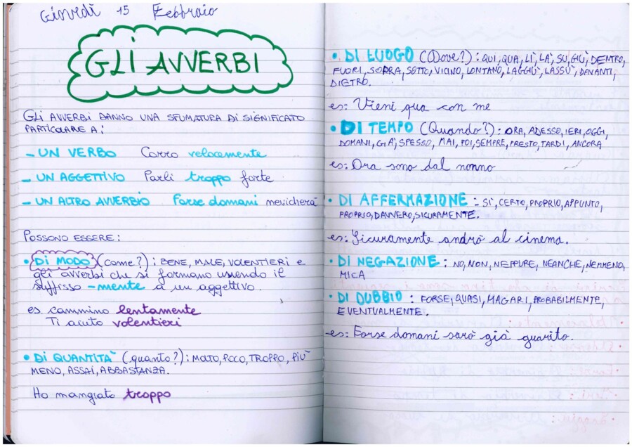 QUADERNO DI ITALIANO V con esercizi e schede - 2° PARTE -