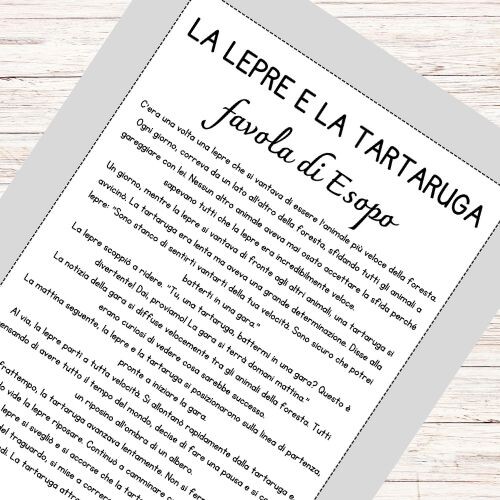 Schede didattiche La lepre e la tartaruga - Esopo
