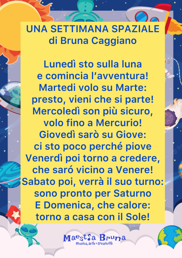 FILASTROCCA LA SETTIMANA SPAZIALE