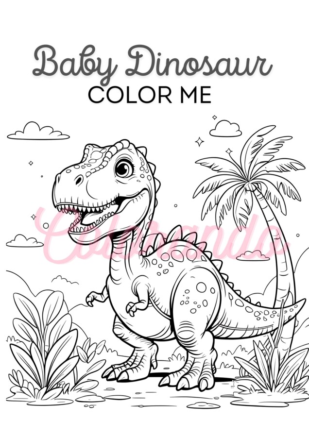 UN BELLISSIMO BABY DINOSAURO DA COLORARE