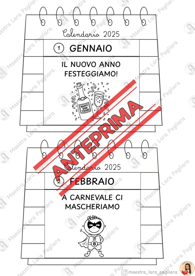 Calendario dei mesi dell'anno