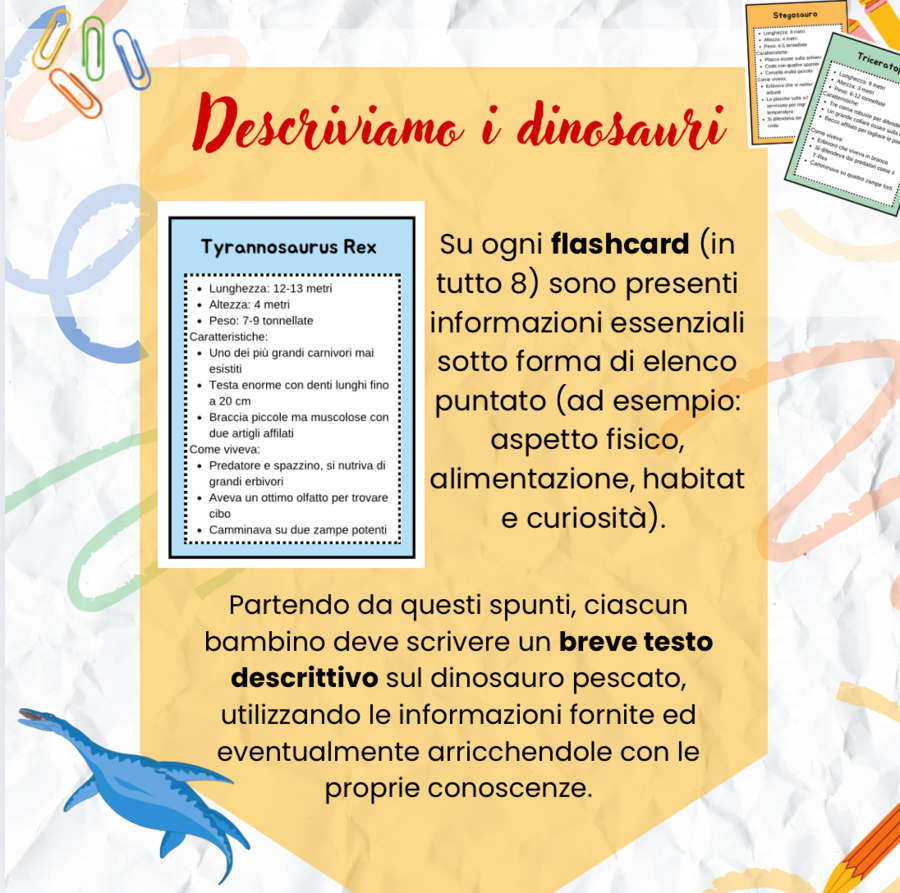 Descriviamo i dinosauri - flashcard classe terza