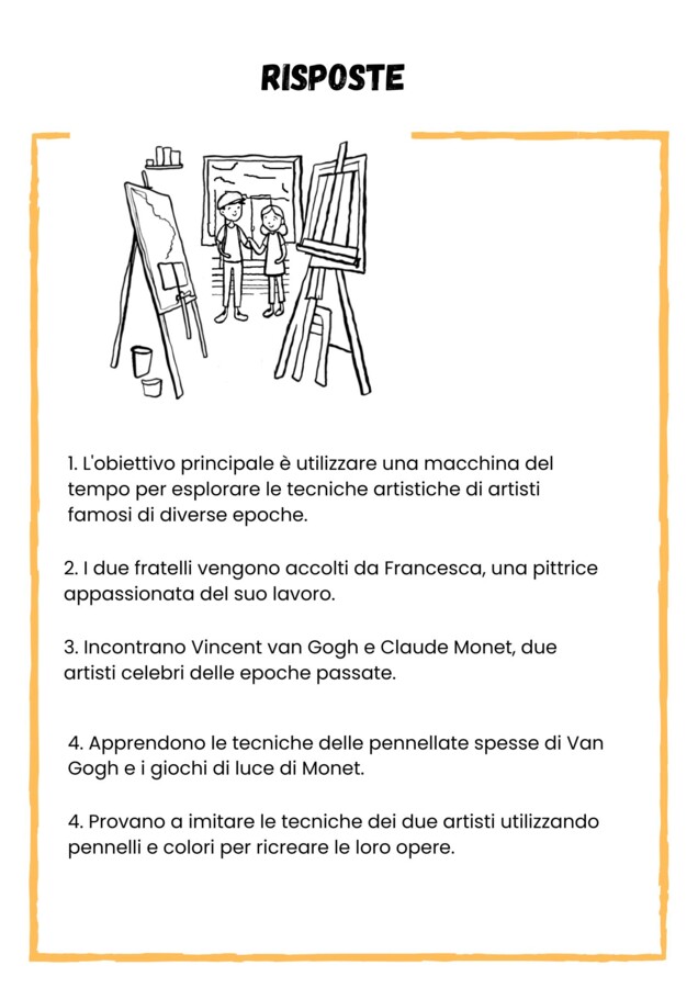 Domande di Comprensione e Risposte sul Libro "Il Meraviglioso Mondo dell'Arte" - Volume 3