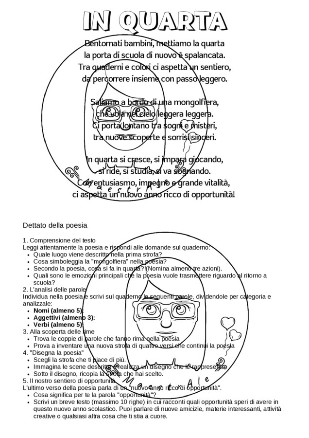 ACCOGLIENZA MONGOLFIERA E COPERTINE classe quarta