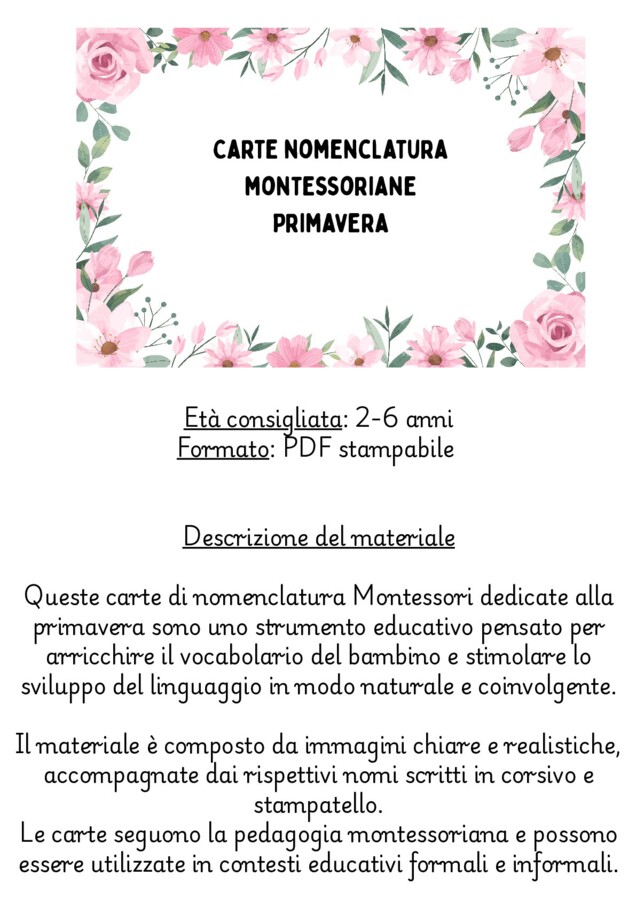 Carte nomenclatura della Primavera