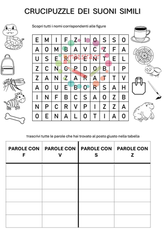 Crucipuzzle dei suoni simili