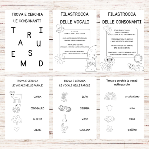 Esercizi italiano prima elementare