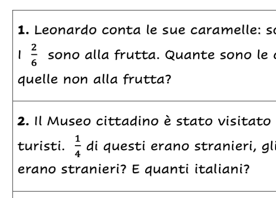 PROBLEMI CON LE FRAZIONI