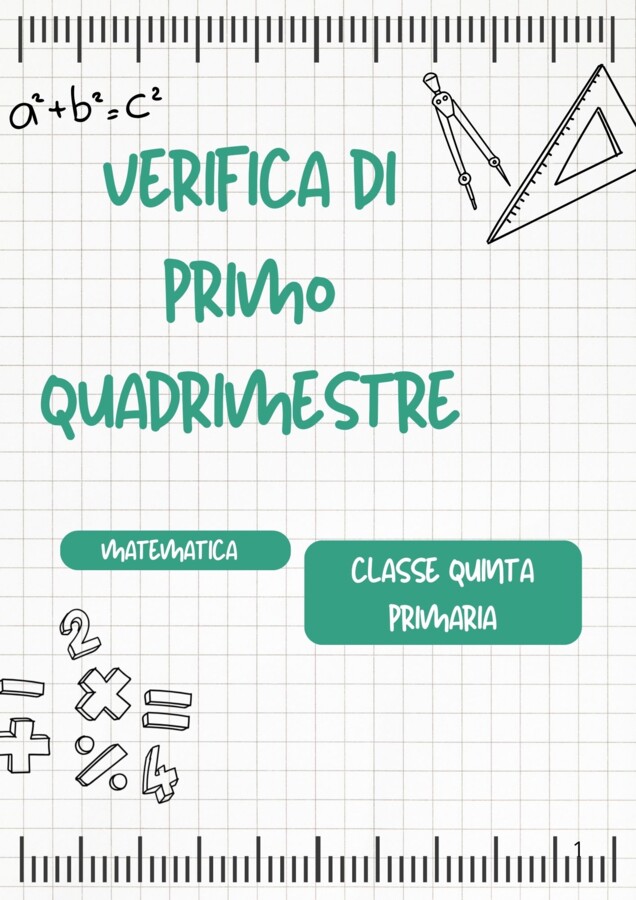 Verifica di primo quadrimestre matematica classe quinta primaria