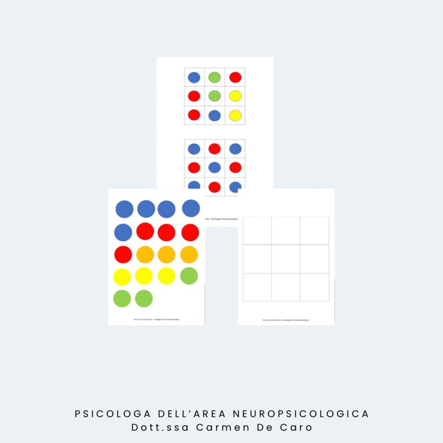 Attività "Osserva, memorizza e riproduci: cerchi colorati"