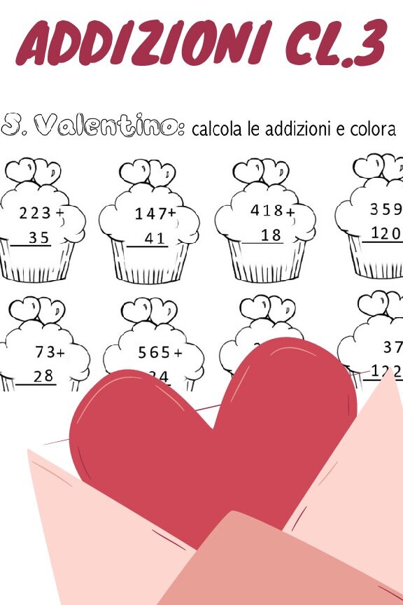 San Valentino: calcola e colora
