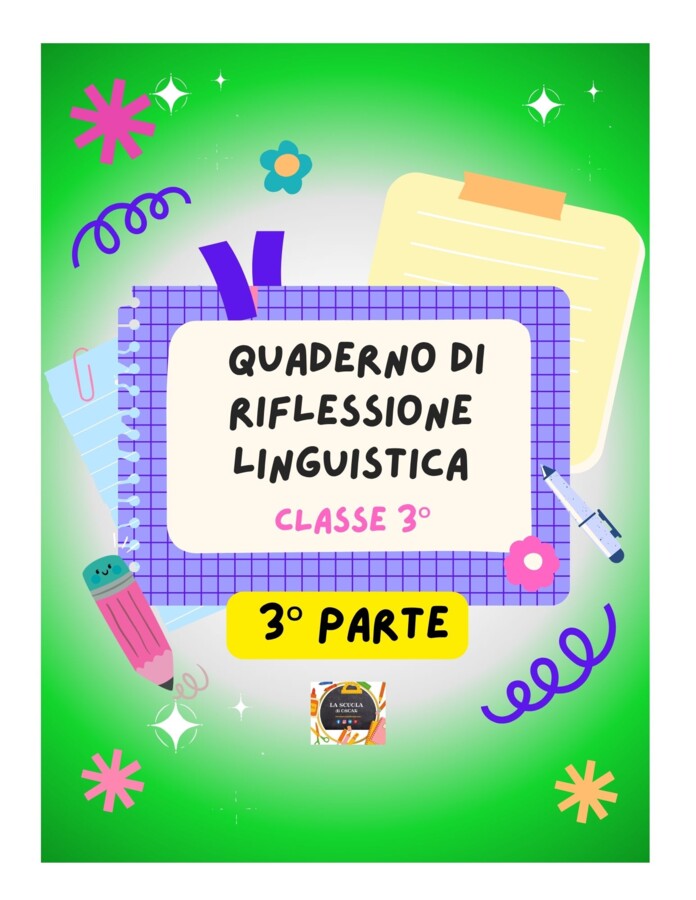 QUADERNO DI ITALIANO classe 3^ - 3° parte con kit di schede in b/n
