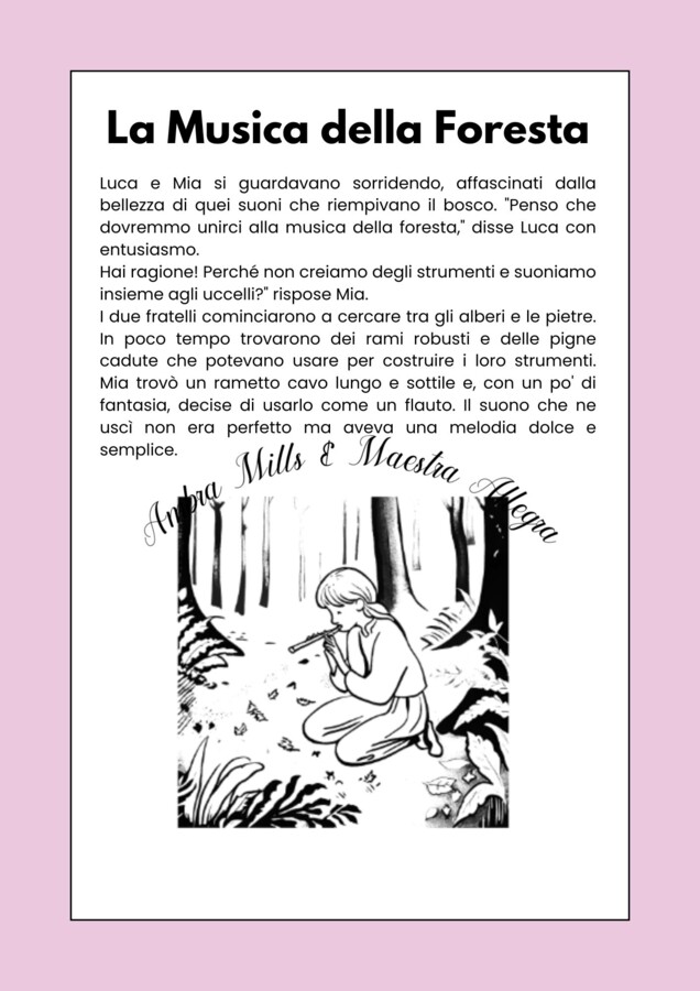 LA MUSICA DELLA FORESTA E L'OFFICINA DEGLI STRUMENTI