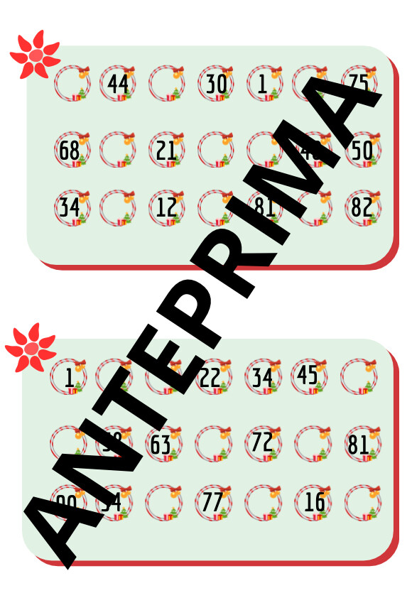 Tombola matematica di Natale/Tabelline miste