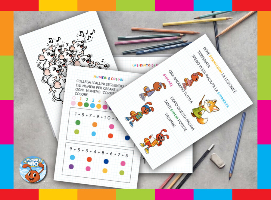 ​Il Mio Primo Quaderno di Matematica: Stampatello Maiuscolo, Rime, Amici del 10, Tangram dei Numeri e Laboratorio Giochi. PDF 5-7 anni.