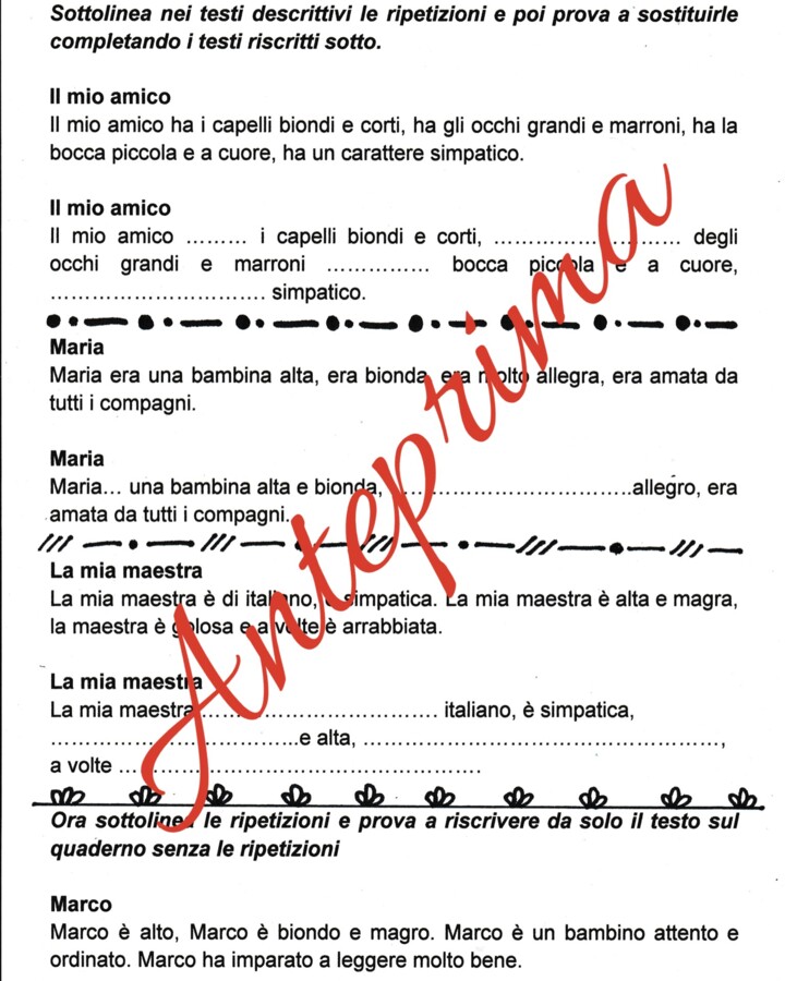 Testo descrittivo - descrivere una persona