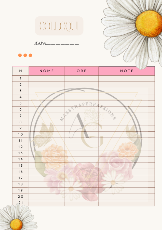 agenda di classe