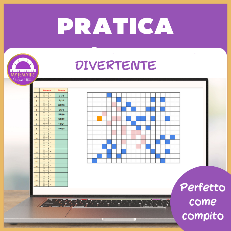 Somma e differenza di frazioni PIXEL ART