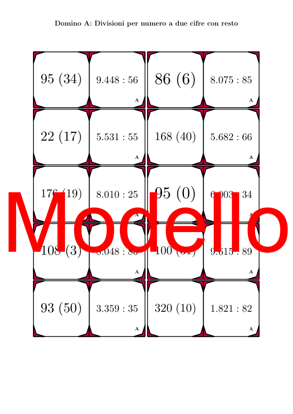 Domino - Divisioni per numero a due cifre con resto | Attività Matematica