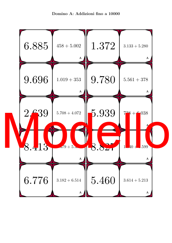Domino | Addizioni fino a 10000 | Attività Matematica