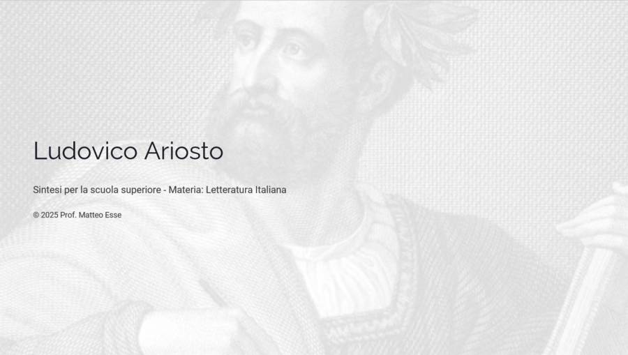 Ludovico Ariosto e l'Orlando Furioso: Lezione + Verifica (PPTX Modificabile)