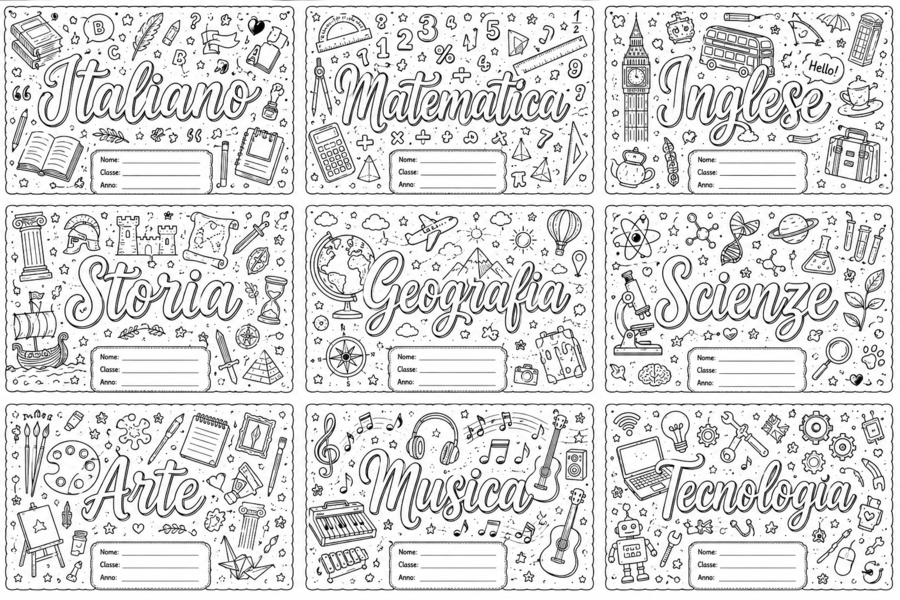COPERTINE TEMA DOODLE E LETTERING - Vita da Mammestra
