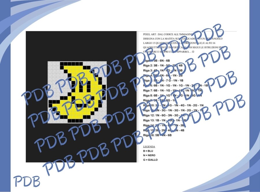 Pixel Art (Coding unplugged) - Luna sorridente