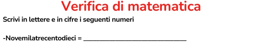 Verifica di matematica III sul migliaio