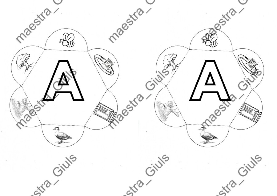 Template fiore 5 vocali