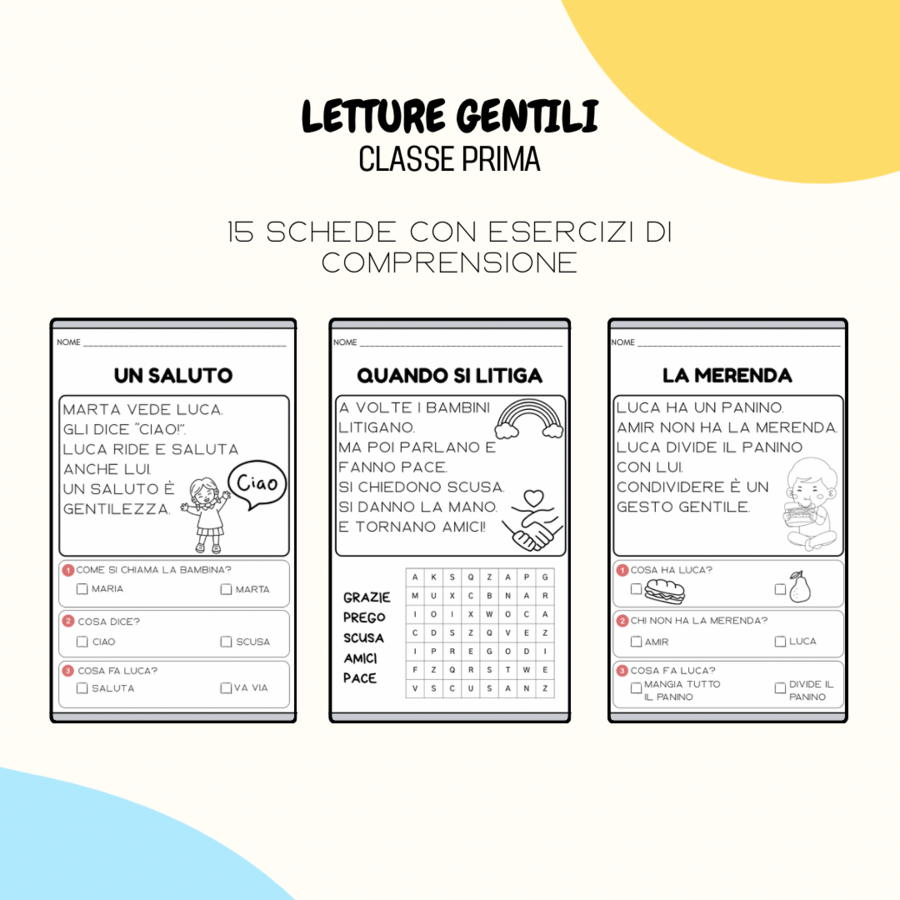 ITALIANO CLASSE PRIMA - letture gentili