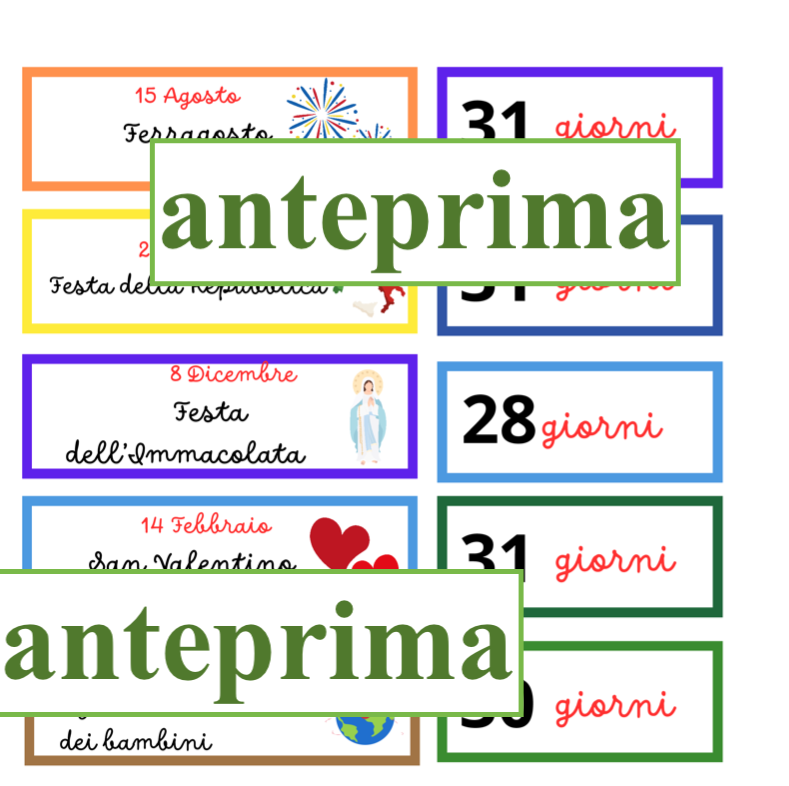 Concretizzare il tempo- catena dell'anno Montessori