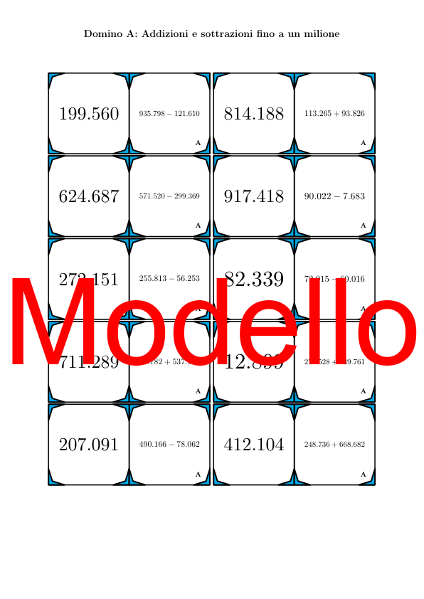 Domino - Addizioni e sottrazioni fino a un milione | Attività Matematica