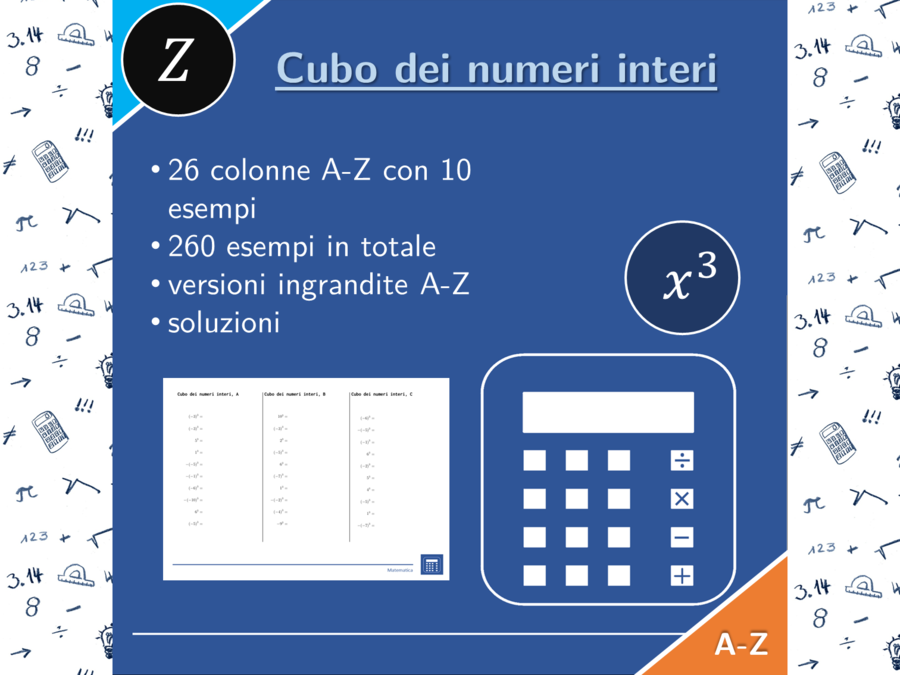 Cubo dei numeri interi | matematica | 26 colonne