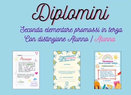Diplomini di Promozione in Classe Terza – Colorati, Pronti da Stampare e Personalizzare