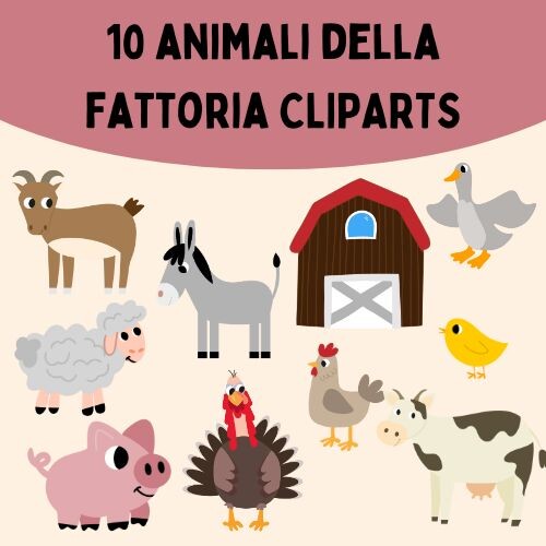 Animali della fattoria set di cliparts