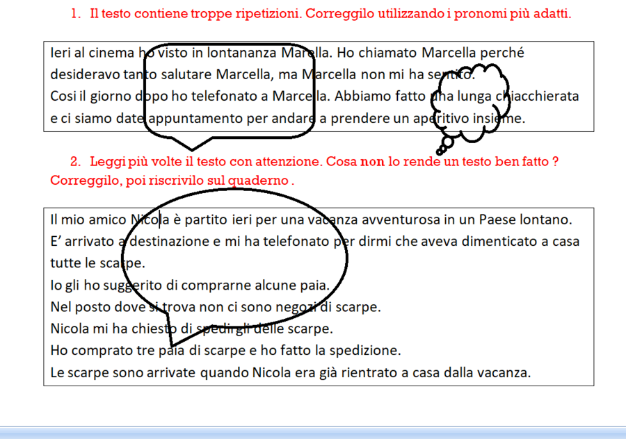 Esercizi di scrittura per la correttezza morfosintattica del testo