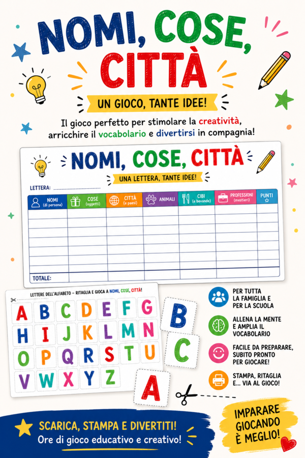 🎉 NOMI, COSE, CITTÀ ✏️🌈
