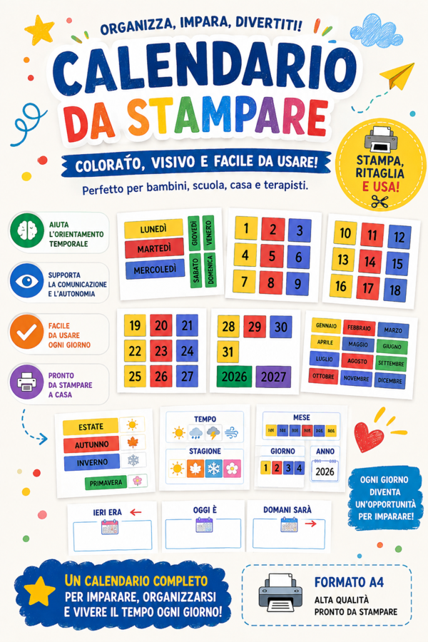 🎨📅 CALENDARIO MURALE DA STAMPARE 📅🎨