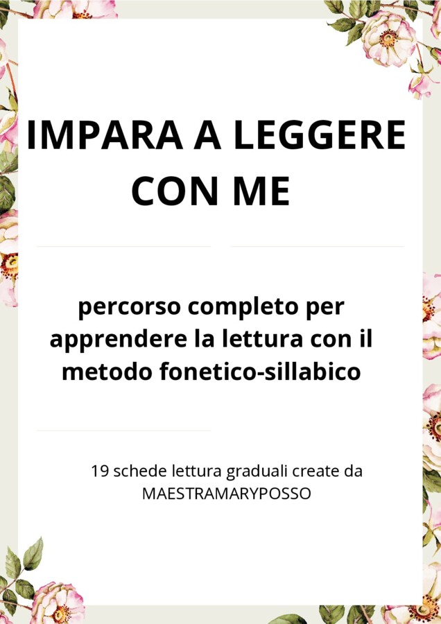 IMPARA A LEGGERE CON ME MAESTRAMARYPOSSO