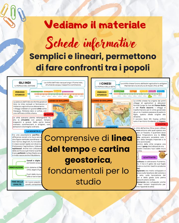 Indi e Cinesi (classe quarta) - schede informative e verifica