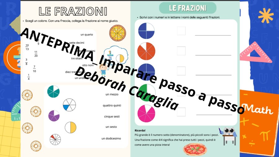Le frazioni_attività colorate e semplici spiegazioni per introdurre al concetto di frazione